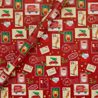 3.5M Stamp Print Christmas Rollwrap thumbnail 2