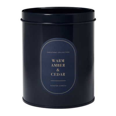 Warm Amber & Cedar Tin Candle