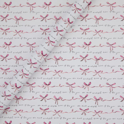 3.5M Pink Bow Christmas Rollwrap thumbnail 2