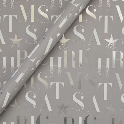 3.5M Foil Text Christmas Rollwrap thumbnail 2
