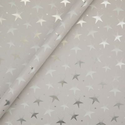 3.5m Silver Stars Christmas Rollwrap
