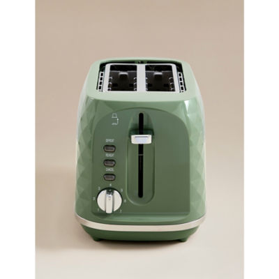 Green Diamond Textured 2-Slice Toaster