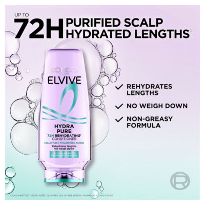 L’Oréal Paris Elvive Hydra Pure 72H Rehydrating Conditioner, 300ml thumbnail 3