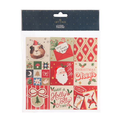 George Home Red Present Tags 18pk