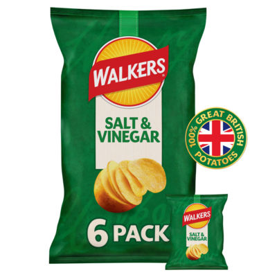 Salt & Vinegar Multipack Crisps 6x25g thumbnail 2