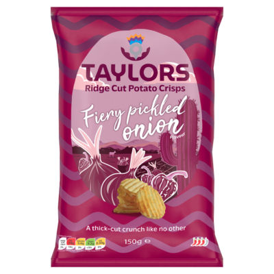 Fiery Pickled Onion Flavour Ridge Cut Potato Crisps 150g thumbnail 2