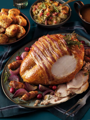 (10) Norfolk Bronze Turkey Crown with Stuffing with a Sticky Honey and Maple Glaze (Typically 2kg)