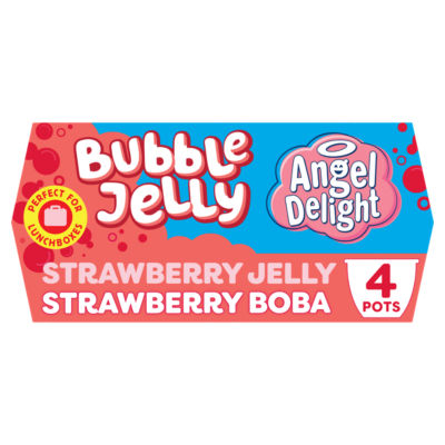 Strawberry Jelly and Strawberry Boba Bubble Dessert Snack Pot x4