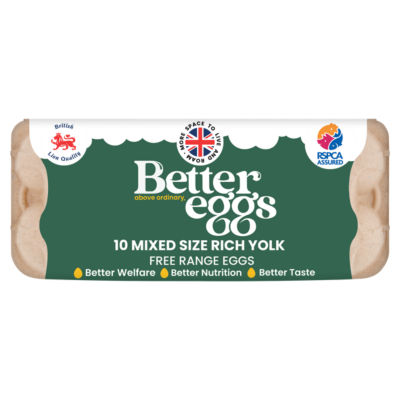 10 Mixed Size Rich Yolk Free Range Eggs