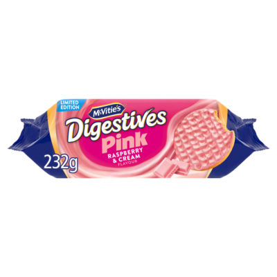 Limited Edition Digestive Pink Raspberry & Cream Flavour 232g
