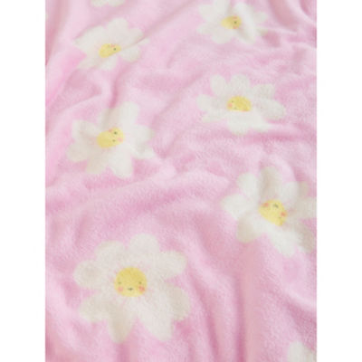 Pink Daisy Fleece Blanket thumbnail 3