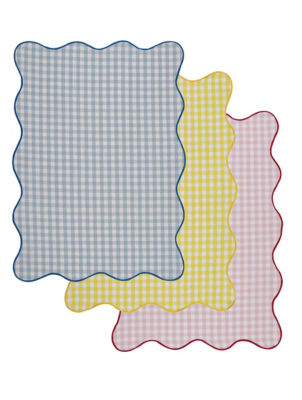 Check Scalloped Tea Towel Set