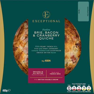 Exceptional by  Festive Brie Bacon & Cranberry Quiche 400g thumbnail 2