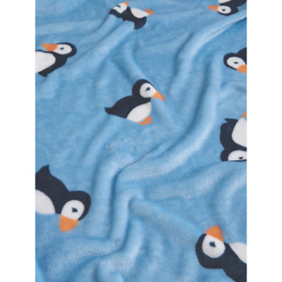 Blue Puffin Fleece Blanket thumbnail 4