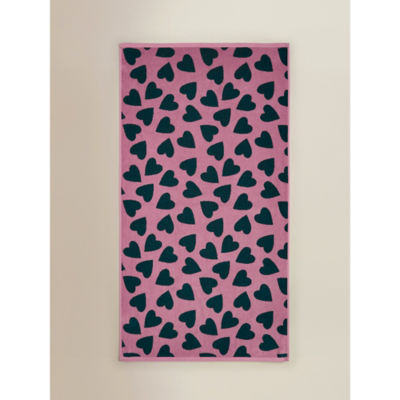 Green & Pink Hearts Cotton Hand Towel thumbnail 5