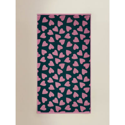 Green & Pink Hearts Cotton Hand Towel thumbnail 6