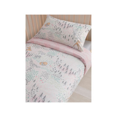 Disney Bambi Pink Reversible Cotton Toddler Duvet Set