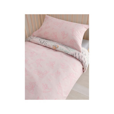 Disney Bambi Pink Reversible Cotton Toddler Duvet Set thumbnail 3