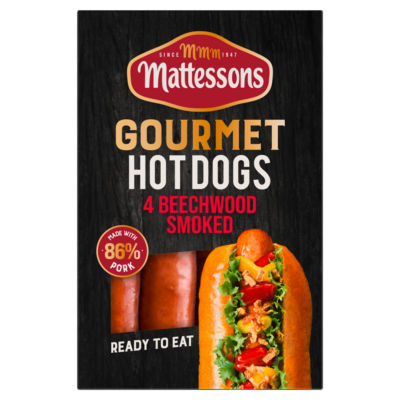 4 Gourmet Hot Dogs Beechwood Smoked 280g
