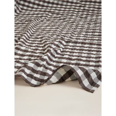 Brown Check Cotton Tablecloth thumbnail 3