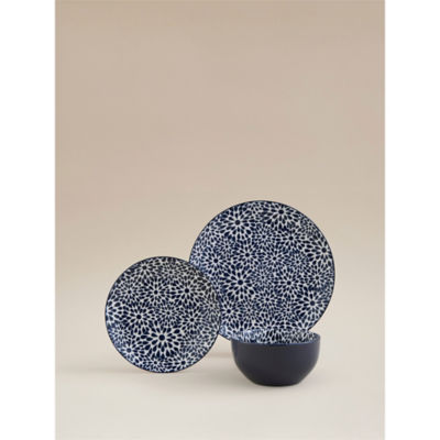Blue & White Floral Dinner Set 12 Piece