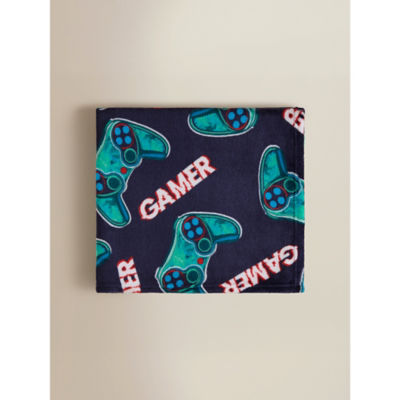 Navy Gaming Controller Fleece Blanket thumbnail 2