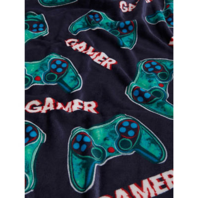 Navy Gaming Controller Fleece Blanket thumbnail 3