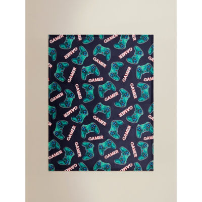 Navy Gaming Controller Fleece Blanket thumbnail 4