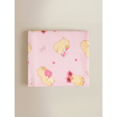 Pink Capybara Fleece Blanket