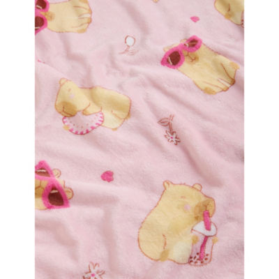 Pink Capybara Fleece Blanket thumbnail 4