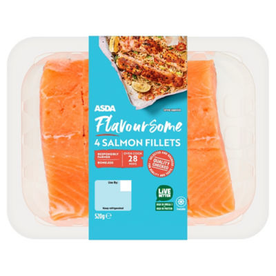 4 Flavoursome Salmon Fillets 520g