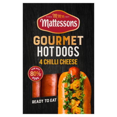 4 Gourmet Hot Dogs Chilli Cheese 260g