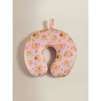 Pink Capybara Travel Pillow thumbnail 3