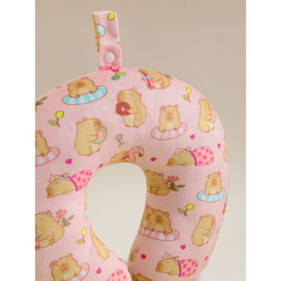 Pink Capybara Travel Pillow thumbnail 4
