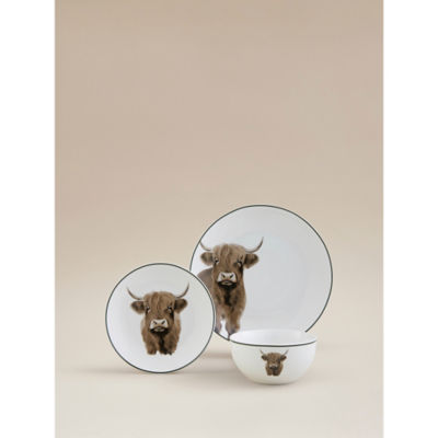 White Highland Cow Dinner Set 12 Piece thumbnail 2