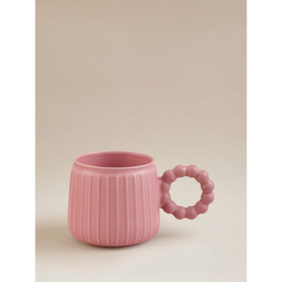 Pink Ribbed Mug