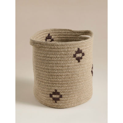 Geometric Woven Jute Storage Basket