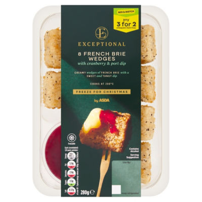 8 French Brie Wedges with Cranberry & Port Dip 280g thumbnail 2