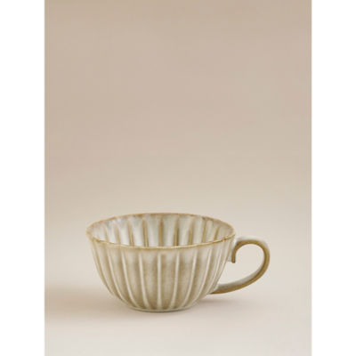 Natural Reactive Glaze Scalloped Mug
