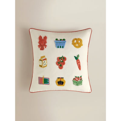 Embroidered Grocery Items Cushion 45x45
