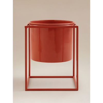 Red Metal Planter & Stand thumbnail 2