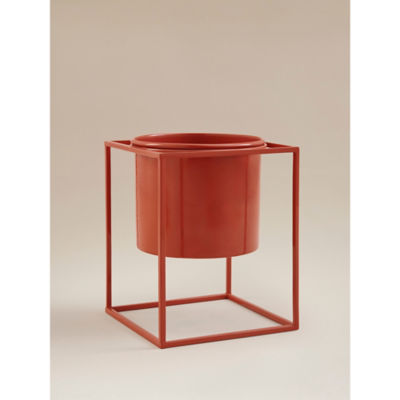 Red Metal Planter & Stand thumbnail 3