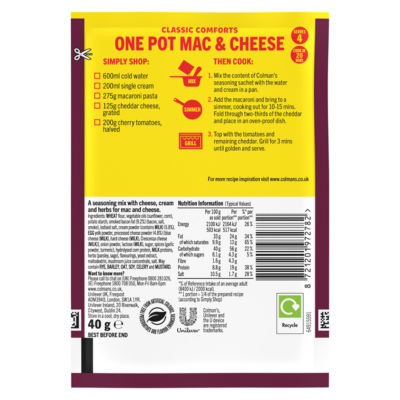 Classic Comforts Meal Maker One Pot Mac and Cheese 40 g