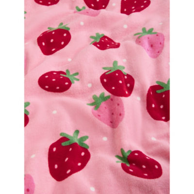 Pink Strawberry Printed Beach Towel thumbnail 3
