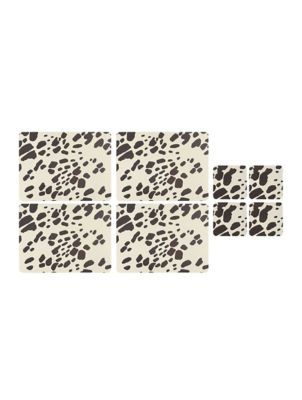 Cow Print Placemat & Coaster Set