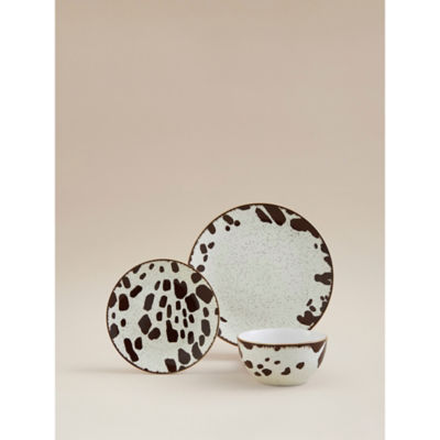 White Cow Print Dinner Set 12 Piece