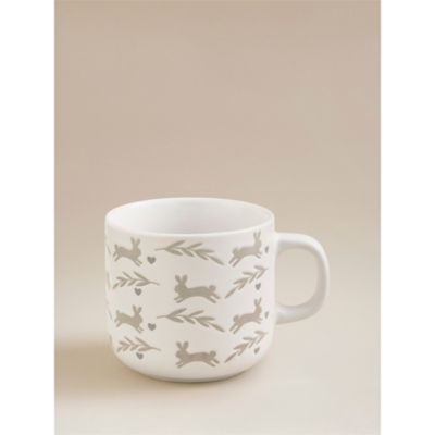 White Bunny Wax Resist Mug
