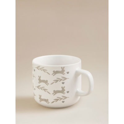 White Bunny Wax Resist Mug thumbnail 3