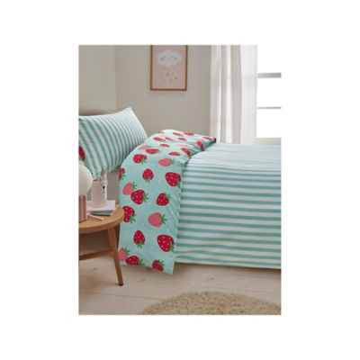 Blue Strawberry Reversible Duvet Single thumbnail 4