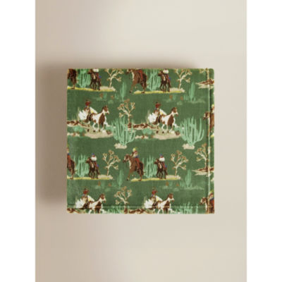 Green Western Horse Super Soft Throw 120x150 thumbnail 2